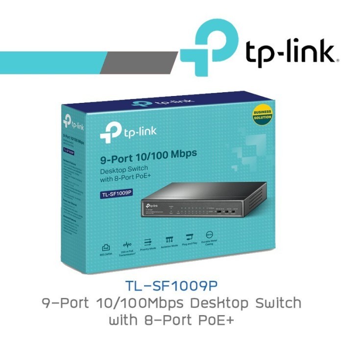 Switch with 8-Port PoE+ TP-LINK TL-SF1009P 9-Port 10/100Mbps Desktop