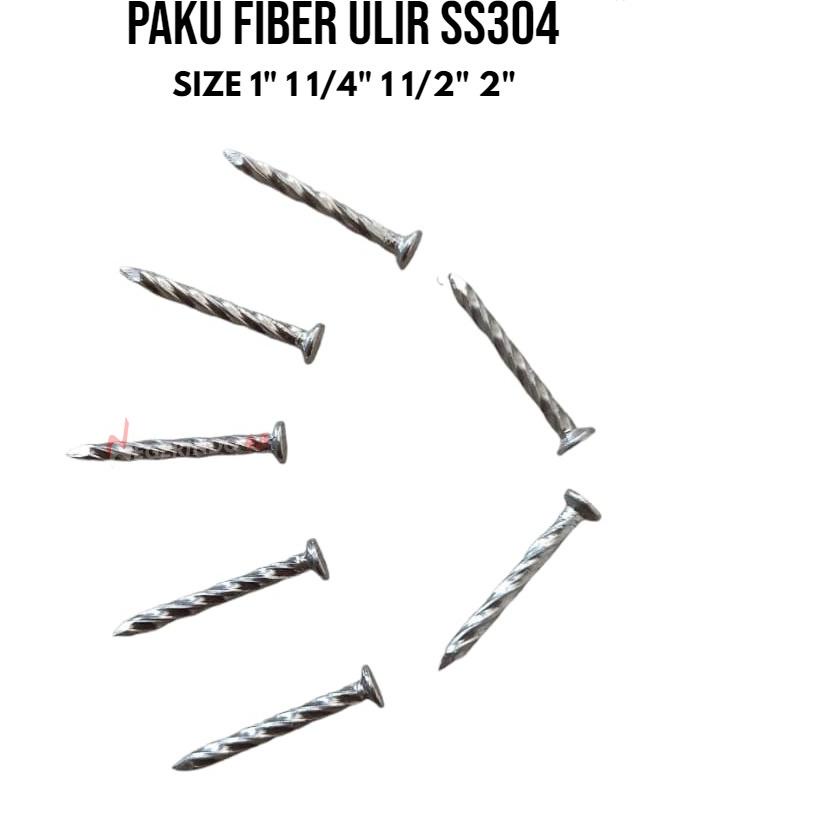 ➻ Paku fiber kapal ss304 1, 1¼, 1½, 2 / paku ulir stainless ss 304 paku ulir paku kayu paku tembok p