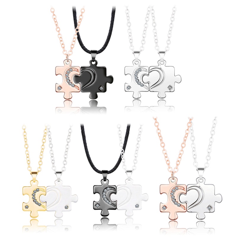 Fashion Cinta Baru Jigsaw Puzzle Pasangan Kalung Sepasang Sederhana Dan Modis Jarak Jauh Cinta Hadiah Hari Valentine Penjualan Panas