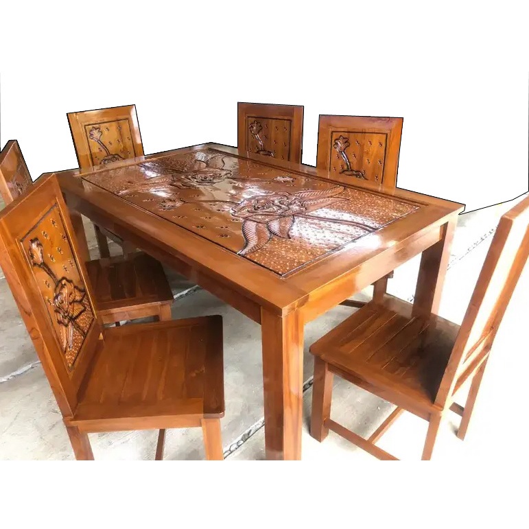 TERMURAH  Meja makan minimalis kayu jati / meja makan jati asli Jepara