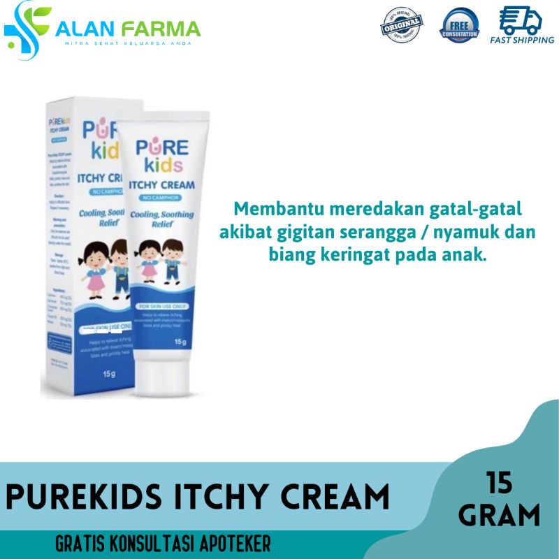 Purekids Itchy Cream 15 gram | Salep Biang Keringat Bayi dan Anak | Pure Kids Itchy Cream