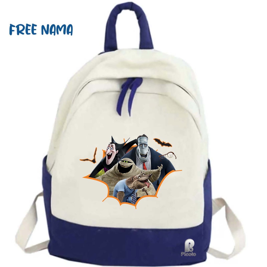 TAS RANSEL BACKPACK ANAK SEKOLAH MOTIF KARTUN HOTEL TRANSYLVANIA UNISEX (FREE NAMA)