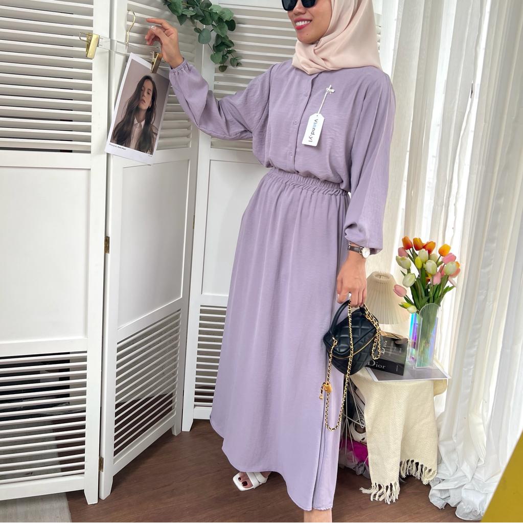 Setelan Maxi Fashion Casual Lengan Panjang / Atasan Tunik Wanita Long / Long Dress Cewek Korea E.38