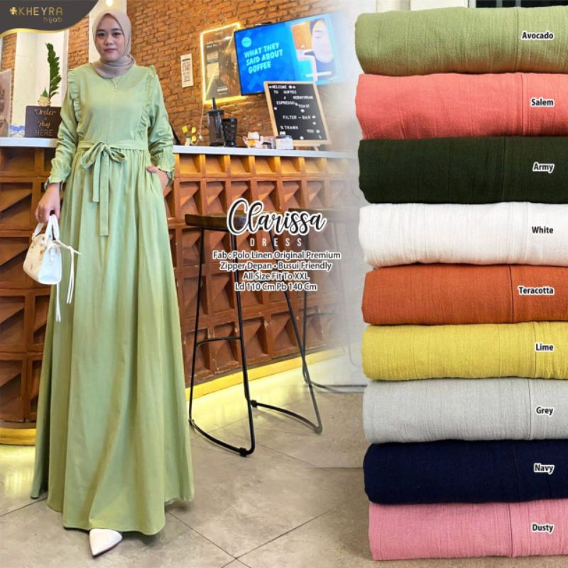 CLARISSA DRESS ORI KHEYRA | Polo Linen Original Premium