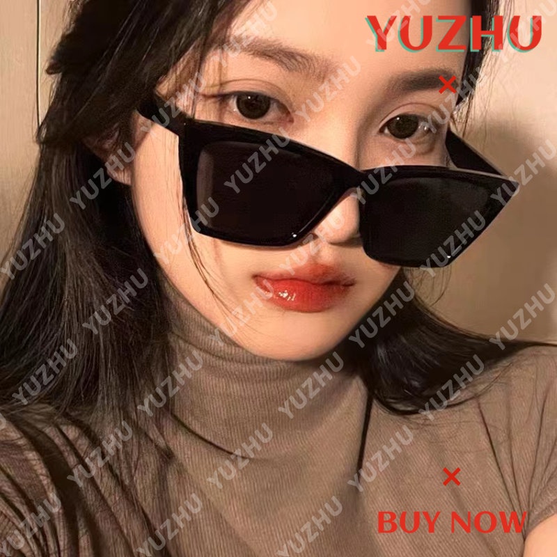 (YUZHU) Vintage Fashion Oversized Frame Cat Eye Sunglasses Western Fashion Kerai Kacamata Hitam Untuk Wanita