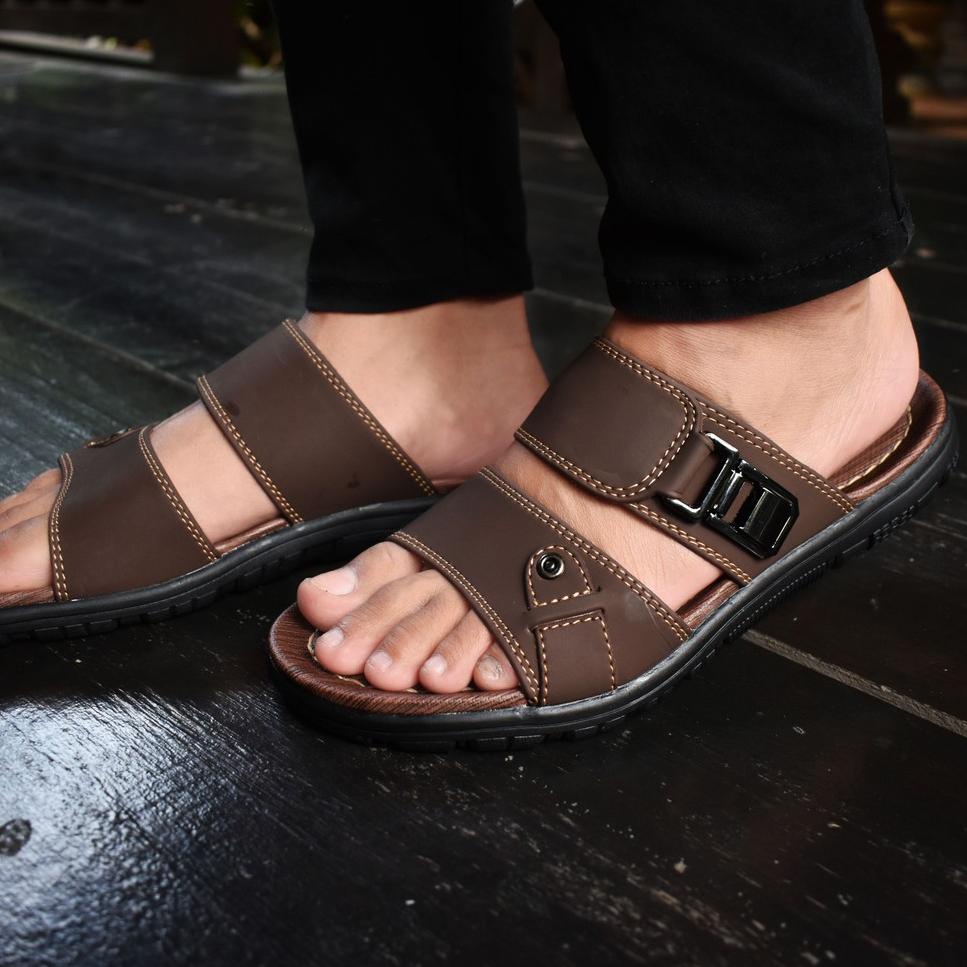 STOK TERBARU L- track / sandal kulit pria / Sandal L-track DAVIS 06 / ORIGINAL 100%