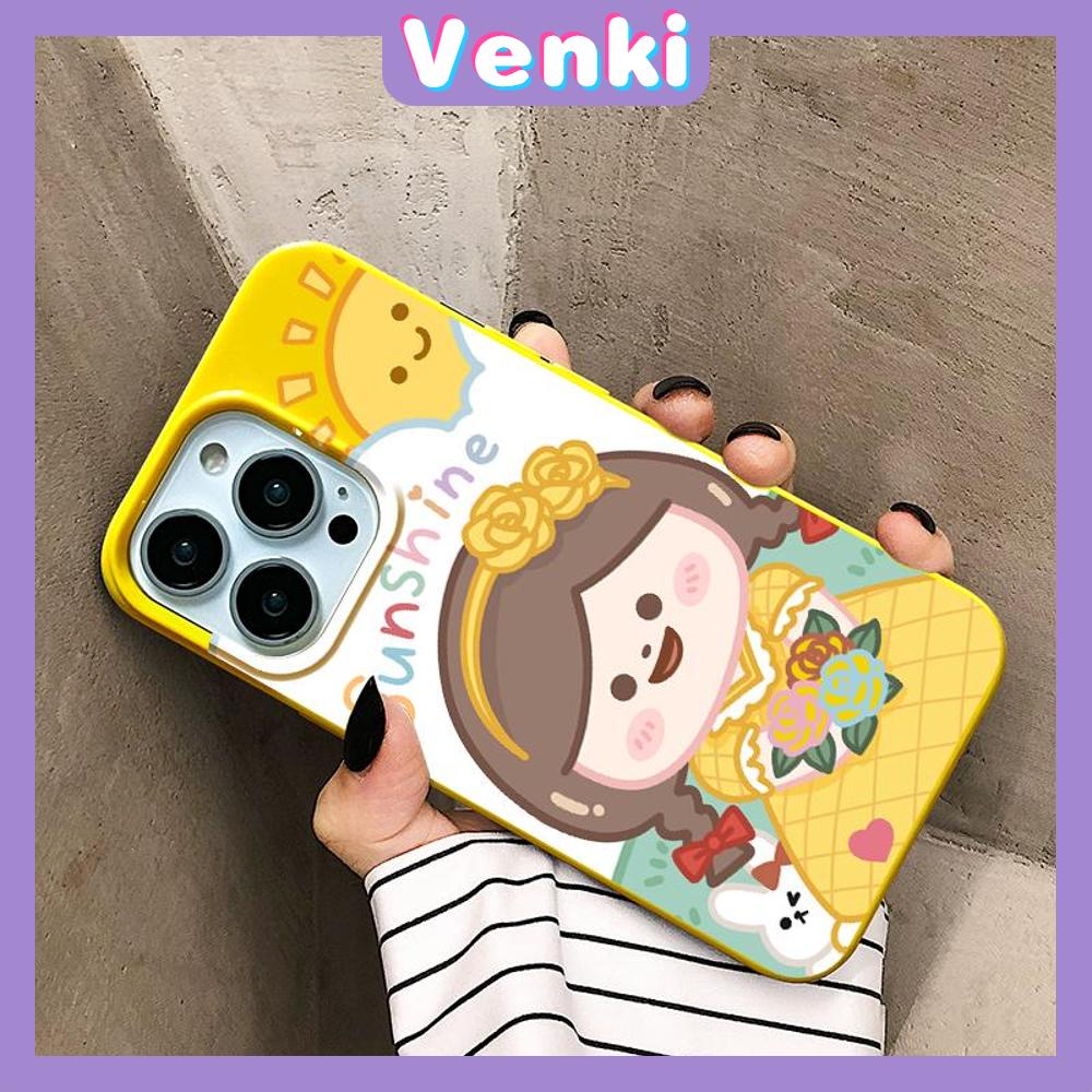 iPhone Case Soft TPU Glossy Yellow Candy Case Cute Sunshine Girl Camera Protection Shockproof For iPhone 14 13 12 11 Pro Max 7 8 Plus X XR