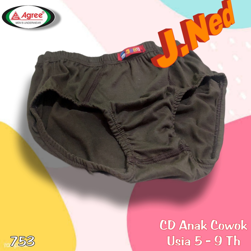 J753T (ISI 3 PCS) CELANA DALAM ANAK COWOK AGREE PREMIUM SIZE M - XXL (usia 3 - 9 th)