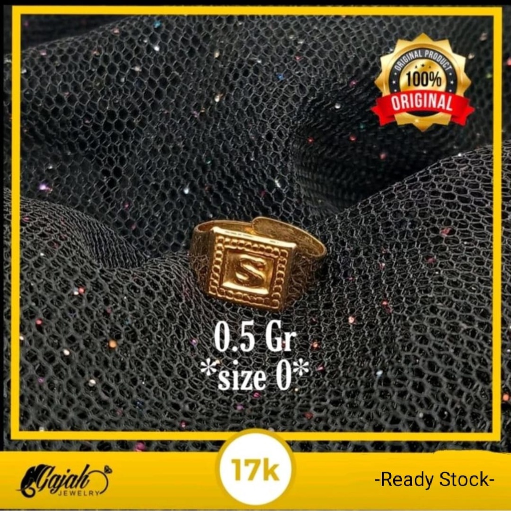 Cincin anak emas 17k - 0.5 gr kadar 750 - 894