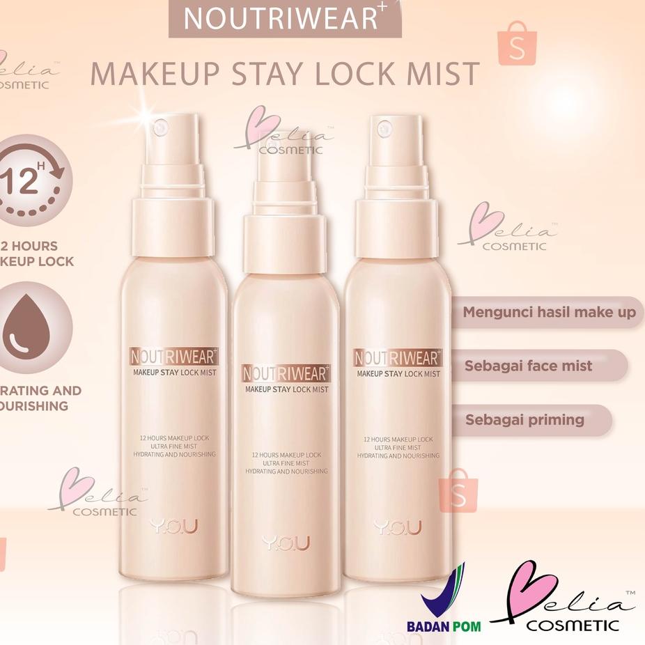 Termurah ❤ BELIA ❤ YOU Noutriwear+ Makeup Stay Lock Mist 55ml | Setting Spray | Face Mist | Finishin