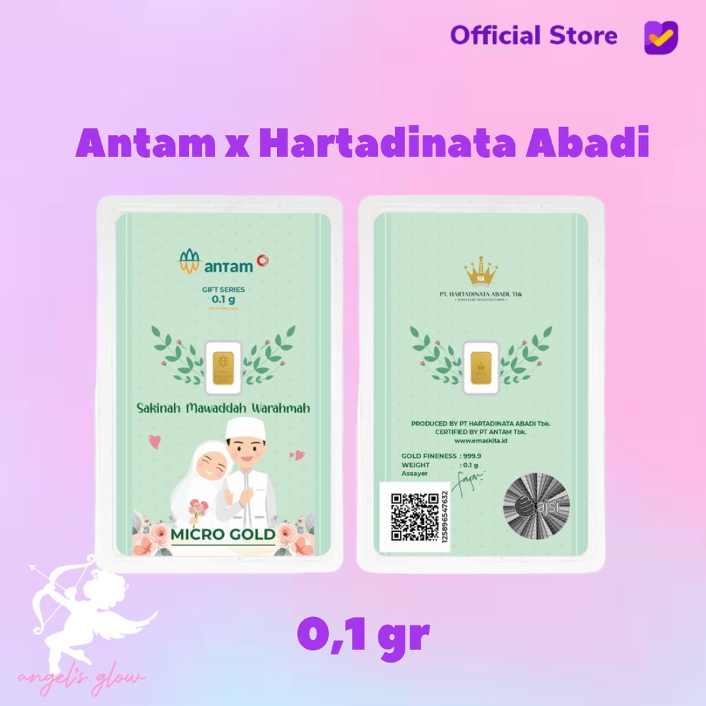 Micro Gold Antam Hartadinata 0.1 & 0.25 Gram Wedding Samawa Series