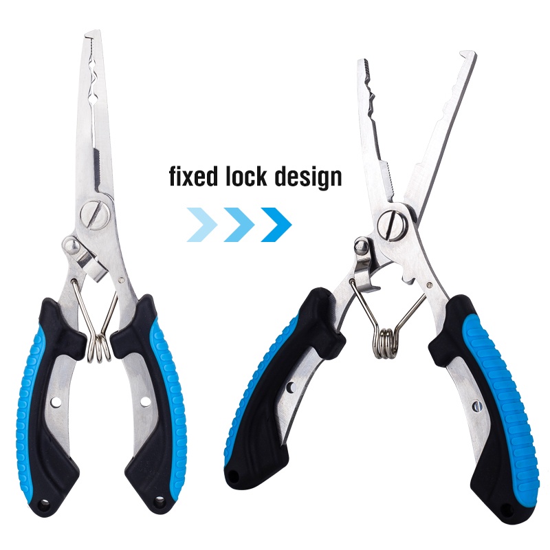 3warna Gagang Karet Tahan Air Asin Alat Pancing Aksesoris Memancing Multifungsi Baru2023Tang Pancing Stainless Steel Kepang Pemotong Split Ring Tang Hook Remover