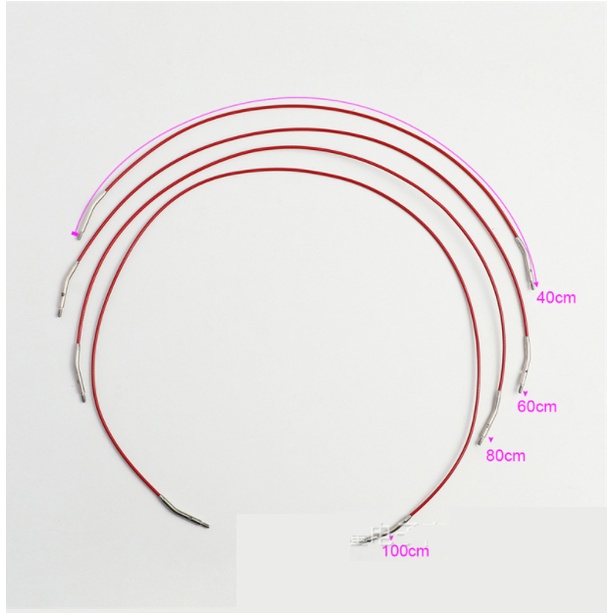 Alat Rajut Set Knitting Circular Needle Interchangable Cable Needle Red Merah