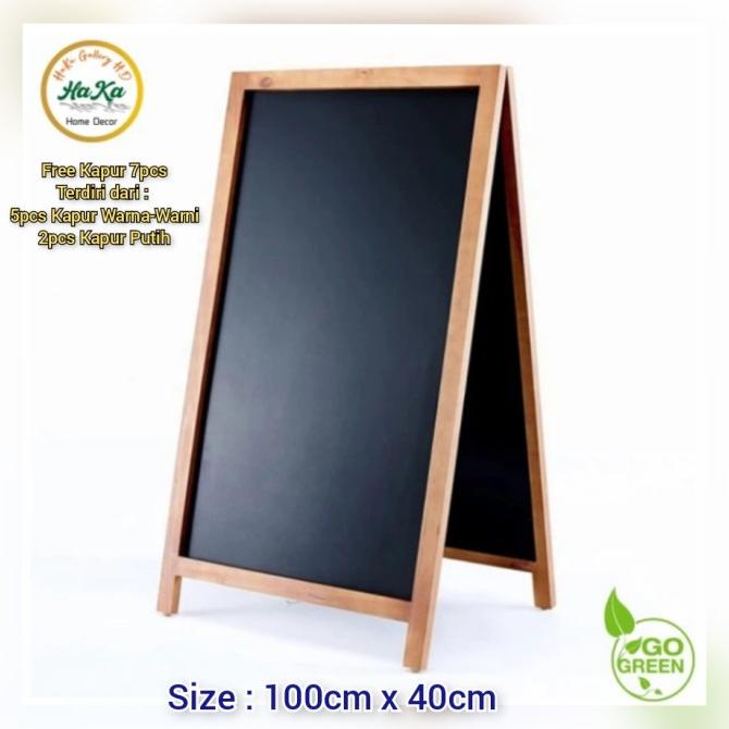 

Papan Tulis Kapur Menu Cafe/ Black Board 2 sisi tinggi 100cm