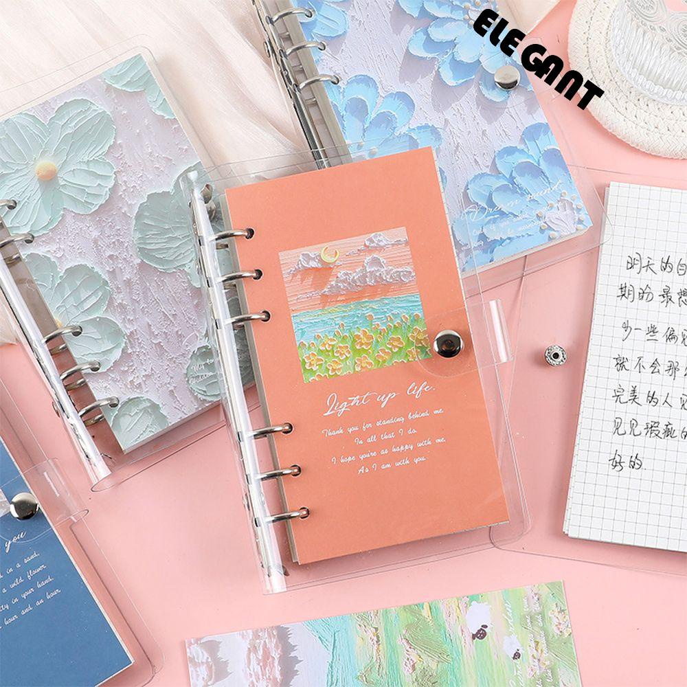 [Elegan] Notebook Cover Hadiah Siswa Kreativitas Alat Tulis Sekolah Buku Dilepas Lukisan Minyak Seri Tulisan Bantalan Notepad Book