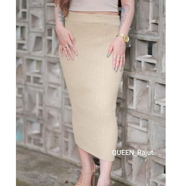 TERBARU ROK SPAN RAJUT/ROK SPAN KNITTED/ROK PANJANG DAN ROK 7/8 PREMIUM