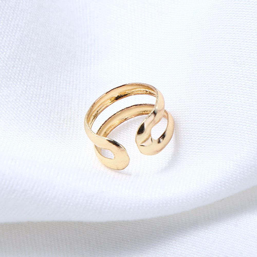 REBUY Rebuy Earring Set Berongga Fashion Perhiasan Hadiah Multi-layer Gadis Tanpa Tindik Gaya Korea Earrings