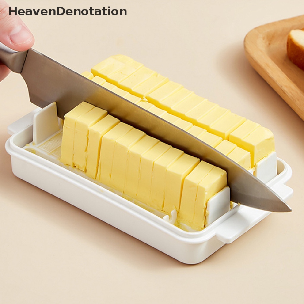 [HeavenDenotation] Butter Cutg Box Butter Cutter Kulkas Crisper Storage Box Sealed Kotak Mentega Kotak Penyimpanan Container HDV