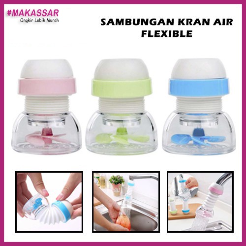 Sambungan Filter Air Kran Flexible Anti Splash | Saringan Air Kipas Kincir Putar | Penyaring Air Shower Faucet