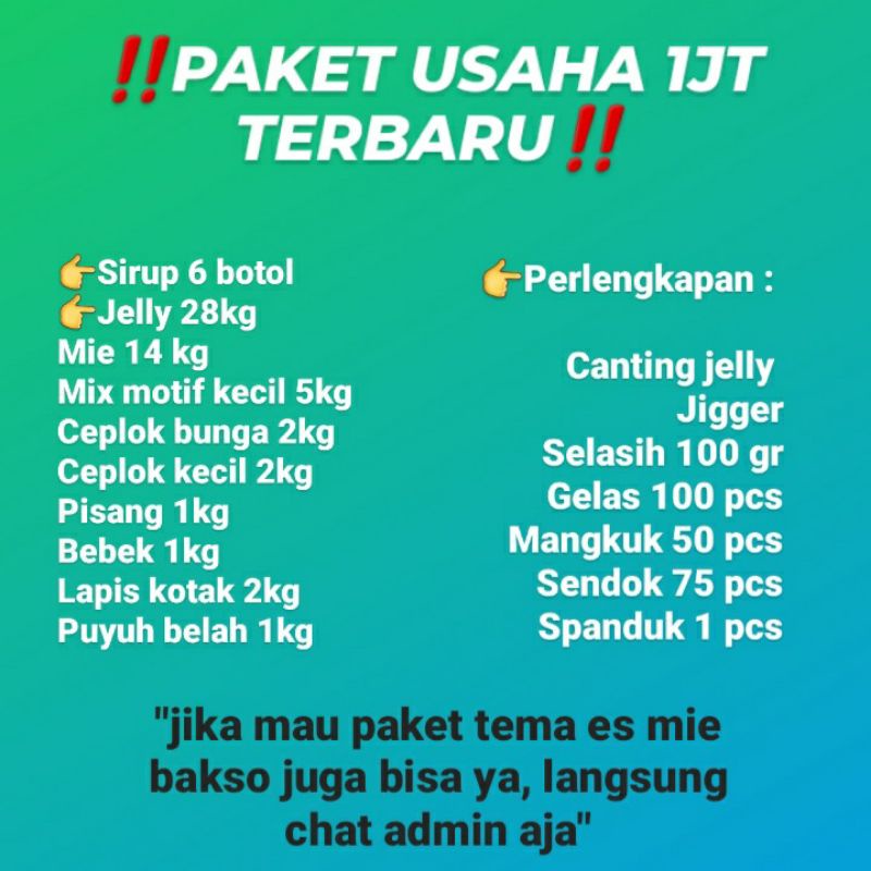 

Paket Usaha Es Mie Jelly 1jt by Delicool