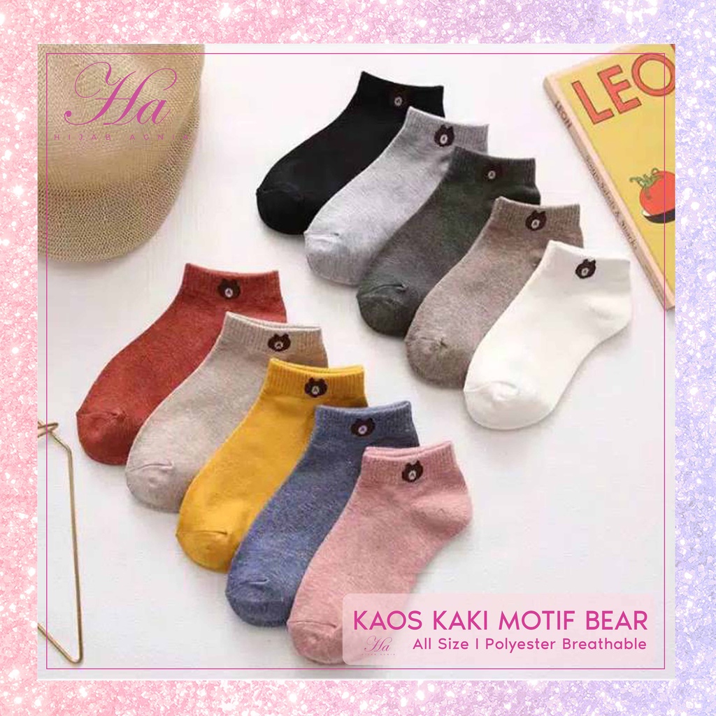 Kaos Kaki Pendek Motif Bear - Ecer