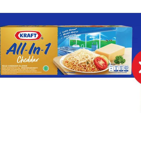 

❀ Keju Kraft Cheddar All-in-1 2kg !!- ♙