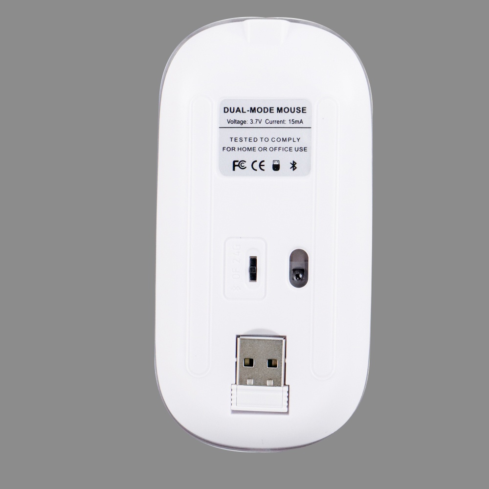 Gs8 Taffware Optical Wireless Mouse Silent Click Dual 2.4GHz &amp; Bluetooth - E1300 - Silver Or-i