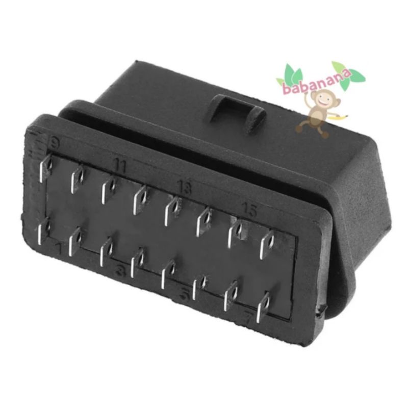 Housing OBD 16Pin Female Connector Rumah Car Diagnostic Cable Siku L