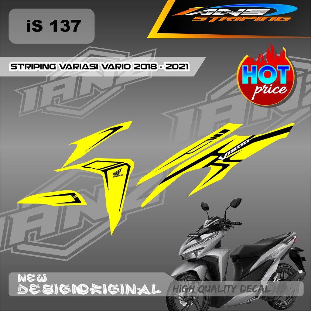 NEW STRIPING HONDA VARIO LED 125 / 150 NEW DECAL BERBAHAN HOLOGRAM / NON HOLOGRAM IS137