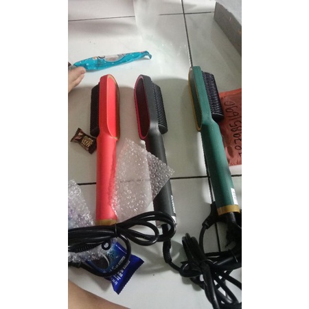Catokan sisir Pelurus rambut Hair Straightener Curler 2 in 1 Catokan Sisir
