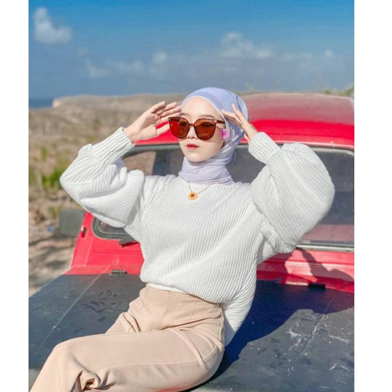 Paling Laris AMORA PLISKET BLOUSE/PLISKET IMPORT PREMIUM