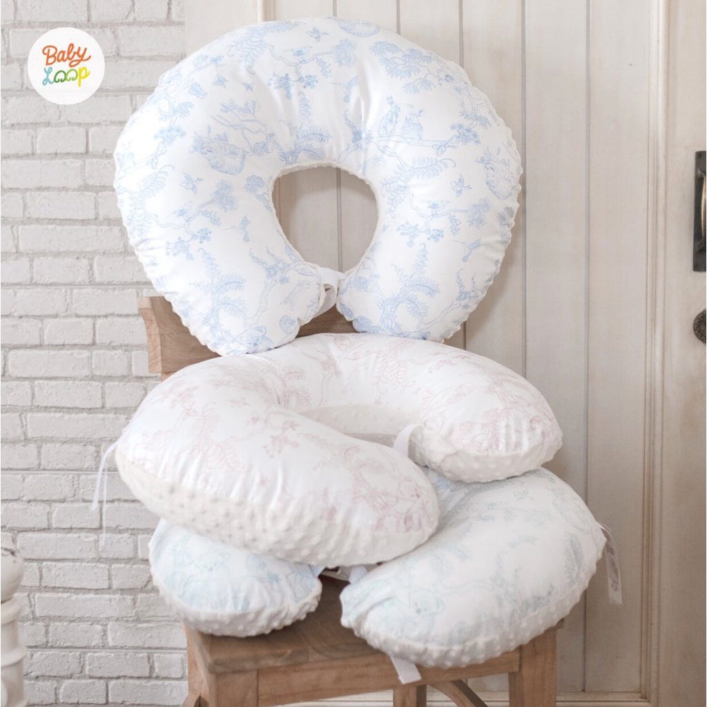 Baby Loop Nursing Pillow - Bantal Menyusui Multifungsi Silicone Pillow Tummy Time Tadahan Donat Empuk Minky