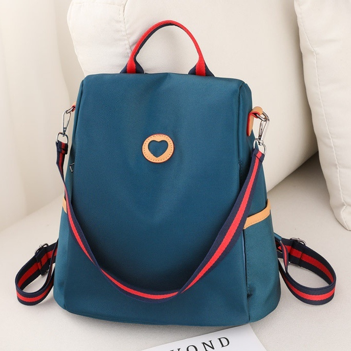 TAS RANSEL WANITA KOREA ANTI AIR IMPORT TA727B2 BIRU YURIKA PUNGGUNG BACKPACK BATAM FASHION PREMIUM SEKOLAH KULIAH KERJA GENDONG REMAJA KEKINIAN BRANDED