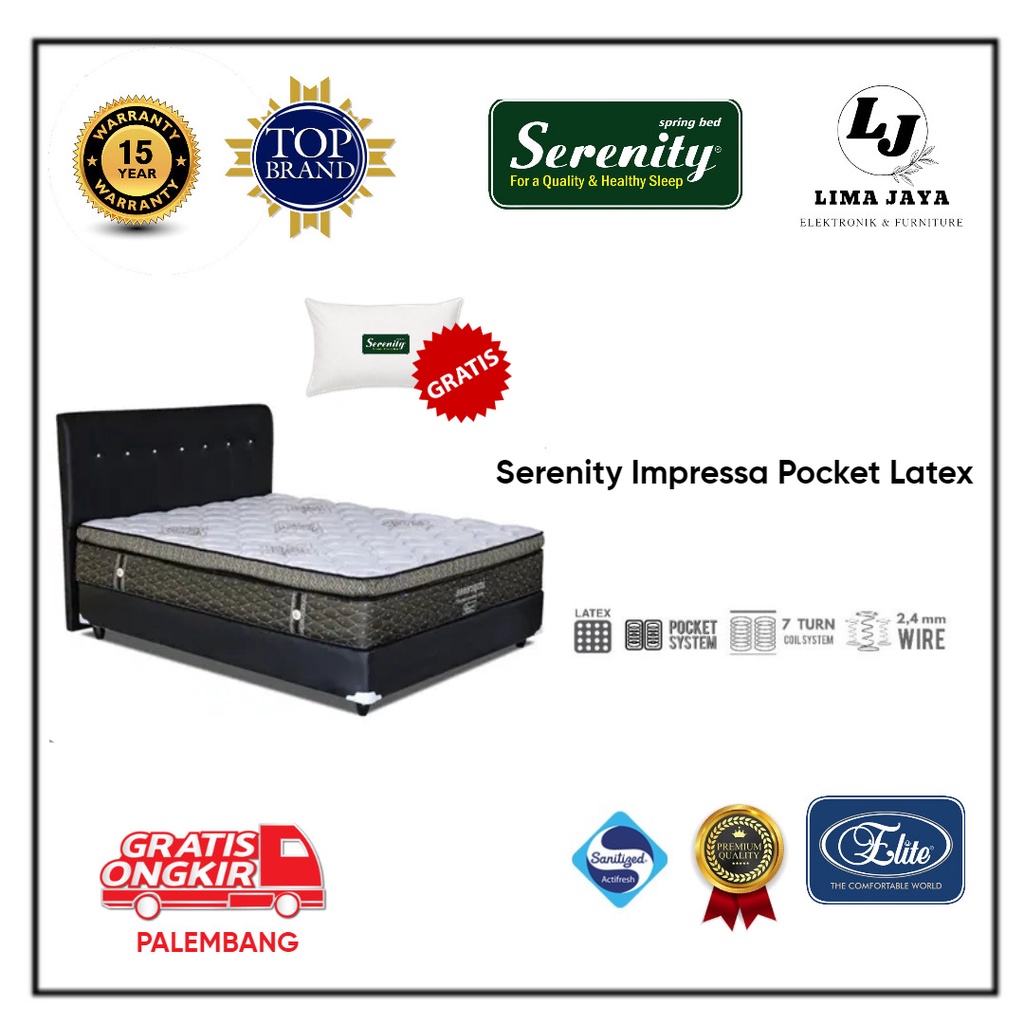 Matras Springbed Serenity Impressa Pocket Latex Kasur Springbed Serenity
