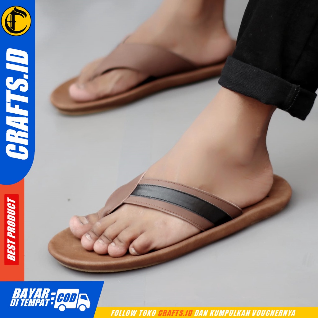 Sandal Jepit Kulit Asli Pria Crafts Wiros