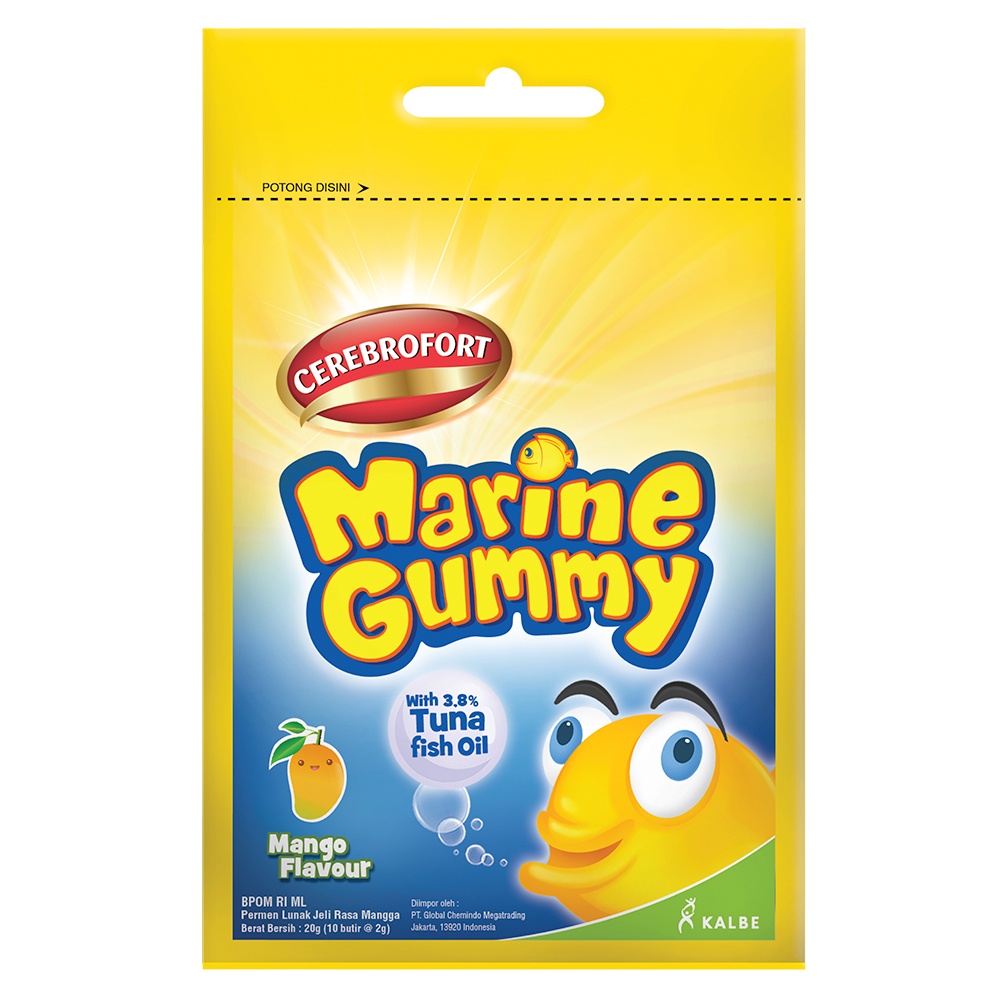 Duo &amp; Single Pack Cerebrofort Marine Gummy + Sticker &amp; Face Shield