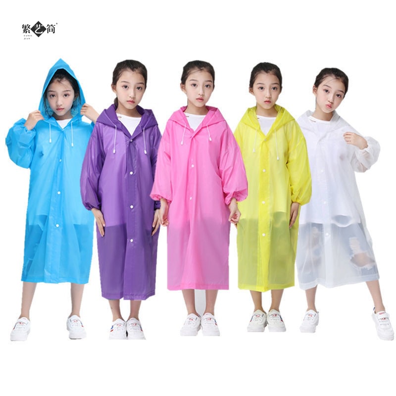 Jas Hujan Model Ponco Anak Tebal Colorful Emergency Raincoat Jas Ujan Bahan EVA Pelindung Badan Dari Air Hujan