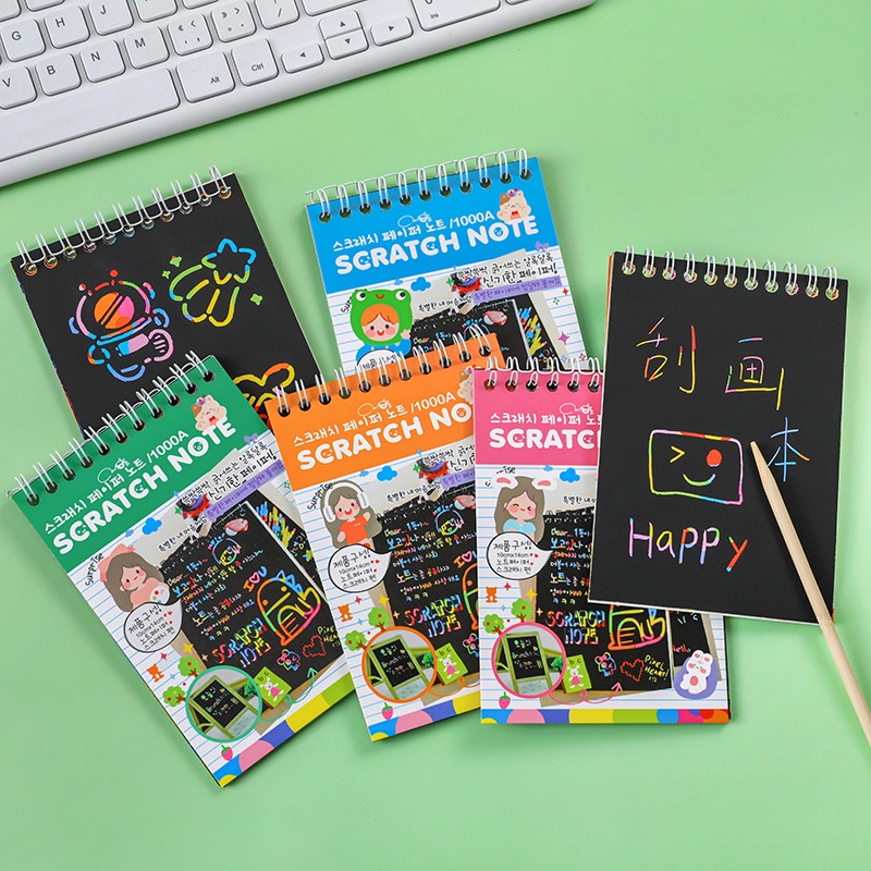 

COLORFUL MAGIC SCRATCH NOTE - FUN CREATIVE DRAWING ART PAPER