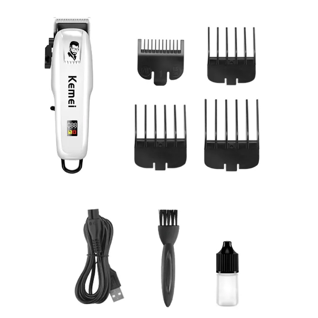 Hope Store - Kemei KM-809A Hair Clipper Alat Mesin Cukur Rambut  Mesin Cukur Rechargeable Hair Clipper/Alat Cukur Rambut System Charge Tanpa Kepala Charger - 1 Set