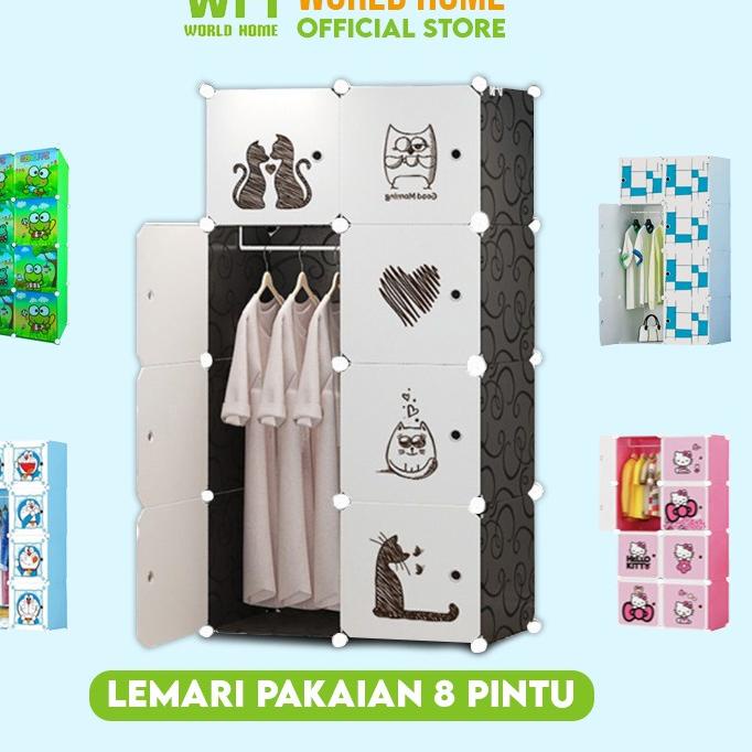 ▲ Lemari 8 Pintu Lemari Plastik Lemari Pakaian Lemari Portable Rak Serbaguna Lemari Plastik Karakter