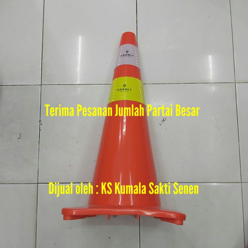 Safety Traffic Cone / Kerucut Karet Lalu Lintas Oren 1,8 Kg PVC Lentur