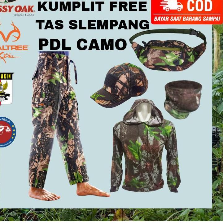 Baru setelan baju hunting berburu full set tas ~ celana camo pdl