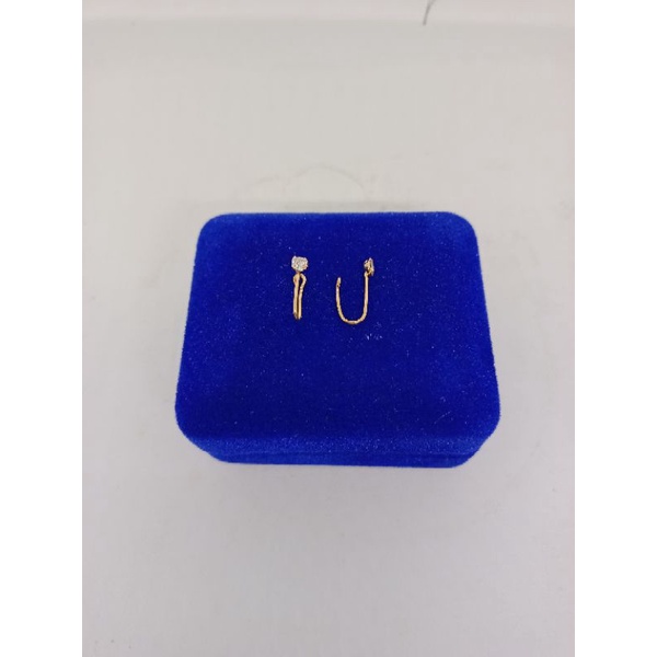 anting hidung variasi warna mata/perak asli silver 925 lapis emas/perhiasan fashion wanita terbaru