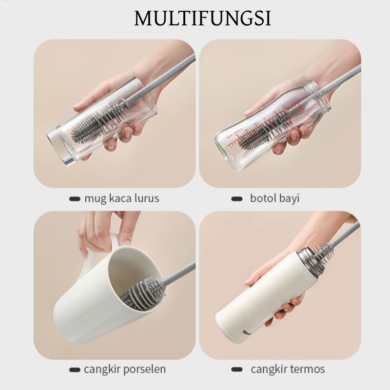 [IZUNA] SIKAT BOTOL GELAS SILIKON GAGANG PANJANG / SIKAT BOTOL SILIKON / SIKAT GAGANG PANJANG / SIKAT SILIKON / SIKAT GELAS SILIKON / SILICONE BRUSH