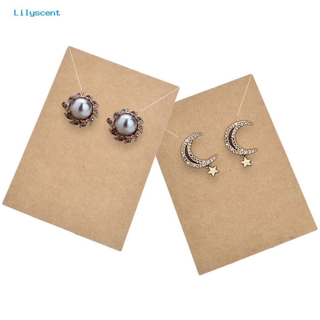 [LS] 1set Anting Kartu Hard Indeformable Tebal DIY Craft Persegi Panjang Kalung Perhiasan Kraft Kertas Card Holders Untuk Rumah