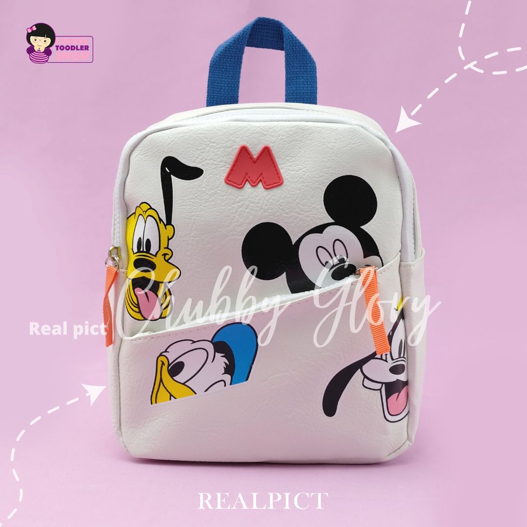 BA2033 Tas ransel anak perempuan Tas Sekolah TK PAUD NGAJI anak Ransel Anak Zara Mickey Mouse transparan glitter Tas ransel anak sekolah TK SD Tas Ransel Mini