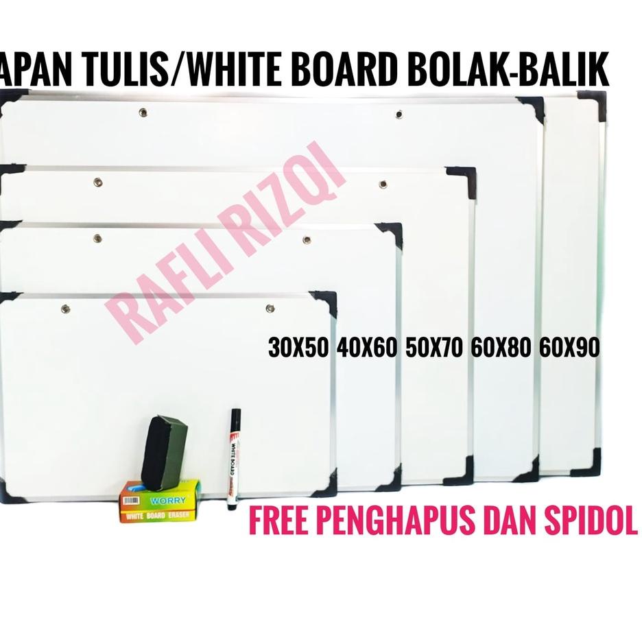 

Langsung Order 60X90 CM/Papan Tulis/Whiteboard/Papan Tulis Anak/Papan Tulis 2 Sisi Spidol dan Kapur Rafli Rizqi