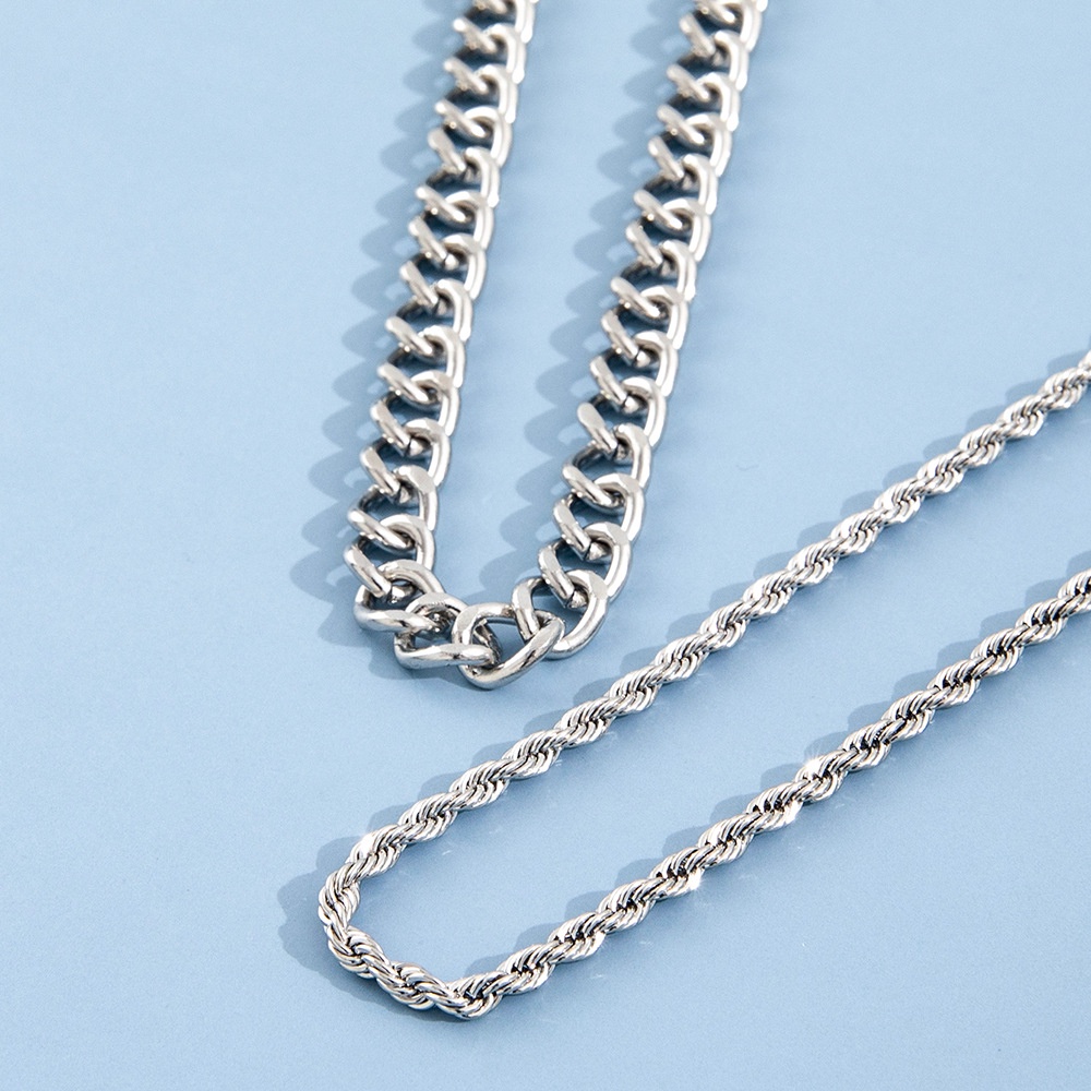 Desain Vintage Fashion Merek Horsewhip Kuba Rantai Aksesoris Punk Pria Chopin Kalung Hip-hop Fashion Perhiasan Kalung Set