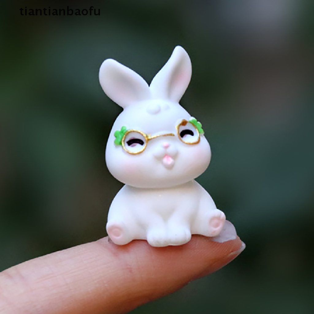 [tiantianbaofu] Mini Imlek The Rabbit Zodiak Resin Kelinci Kecil Mikro Lanskap Butik