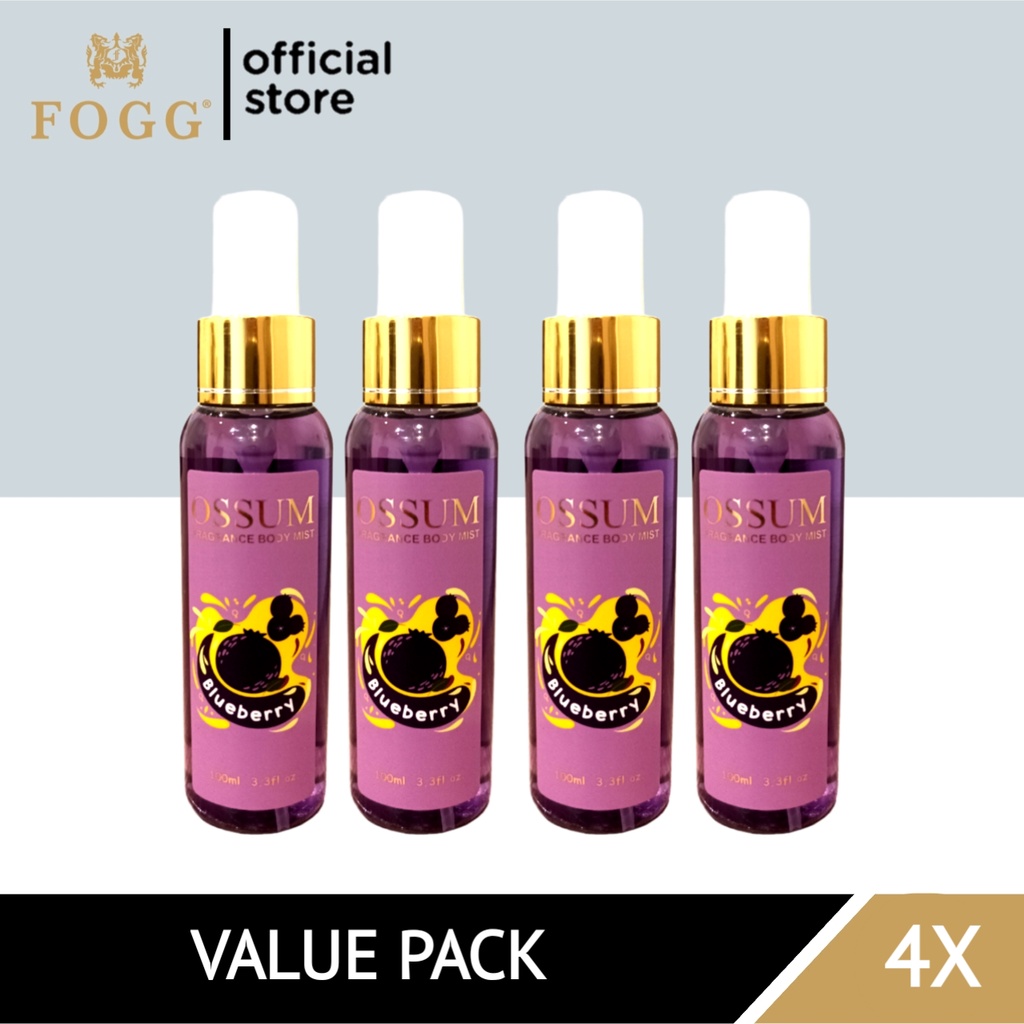 VALUE PACK - OSSUM Bodymist BLUEBERRY 100mL - Aroma Buah Segar